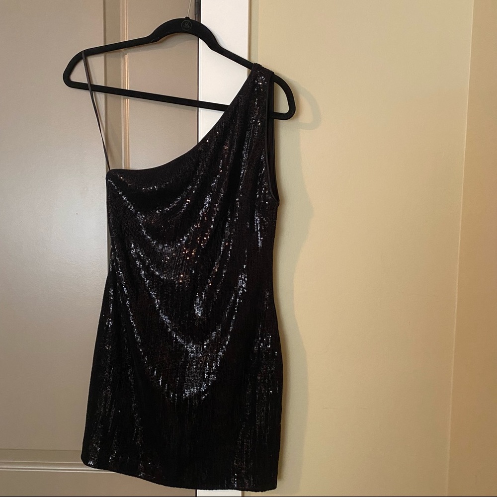 Plein Sud Paris Black Mini Sequin Dress Size 8